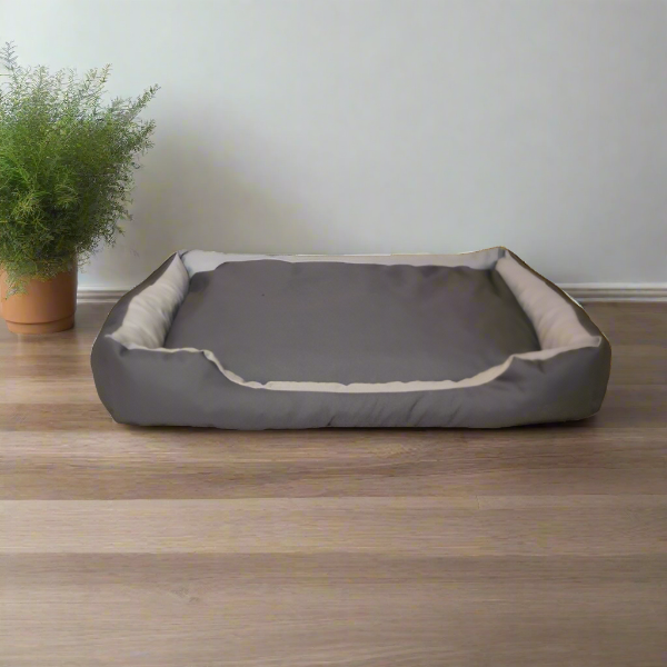 Waterproof Rectangular Shaped Dog Beds - 90 x 60cm - Gray