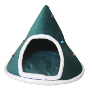 Deep Green - Christmas Themed Tree Pet Bed - 40 x 40cm