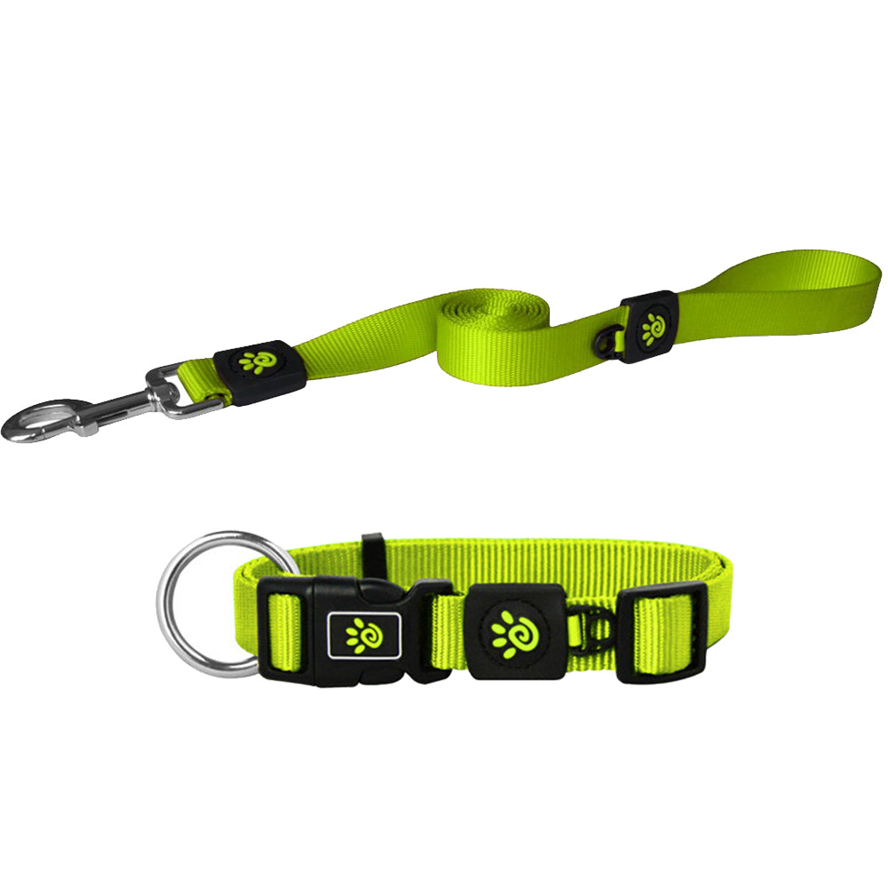 DOCO Signature Nylon Collar & Leash Lime