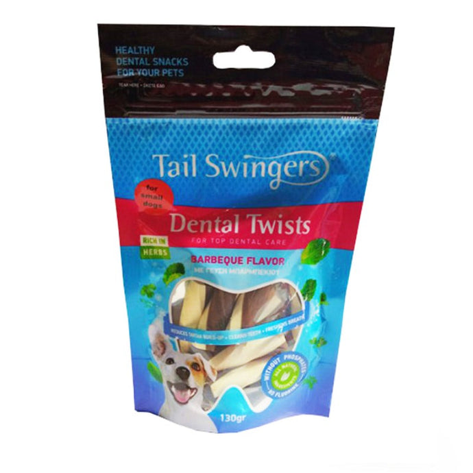 Tail Swingers Dental Twist Roll Barbeque Flavor For Small Dogs 130g