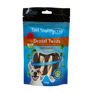 Tail Swingers Dental Twist Roll Beef Flavor For Small Dogs 130g