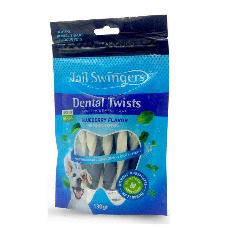 Tail Swingers Dental Twist Roll Blueberry Flavor 130g