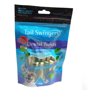 Tail Swingers Dental Twist Roll Blueberry Flavor For Small Dogs 130g