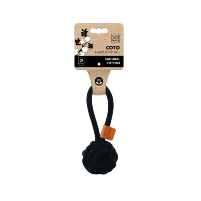 Coto Loop Ball Dog Toy Black 8cm