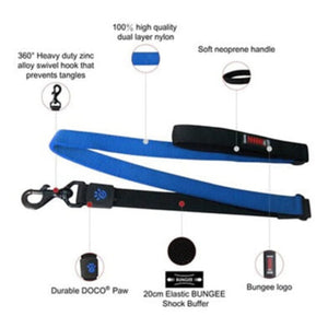 DOCO Shock Absorbing Bungee Leash 122cm Navy Blue