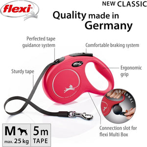 FLEXI New Classic Retractable Tape Dog Leash M & L 5m