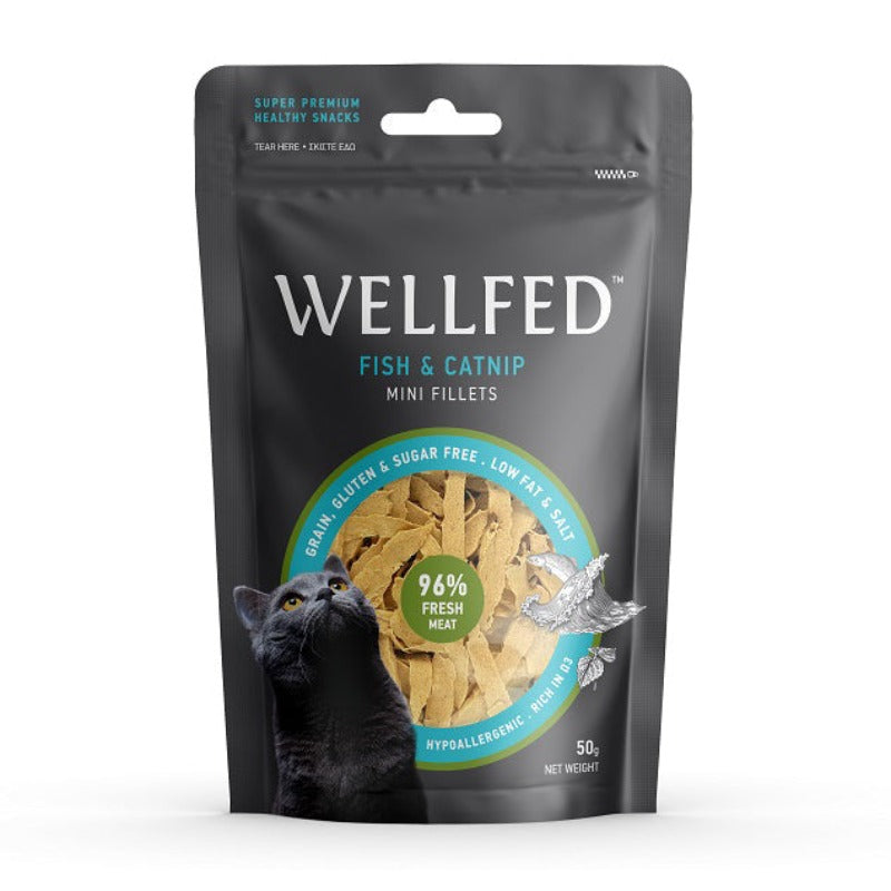 Wellfed Mini Fillets Fish & Catnip Cat Treats 50gr