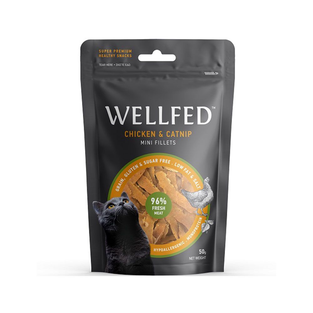 Wellfed Mini Fillets Chicken & Catnip Cat Treats 50gr